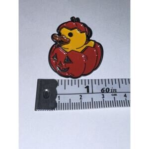 Pumpkin Jack O Lantern Duck Pin Brooch